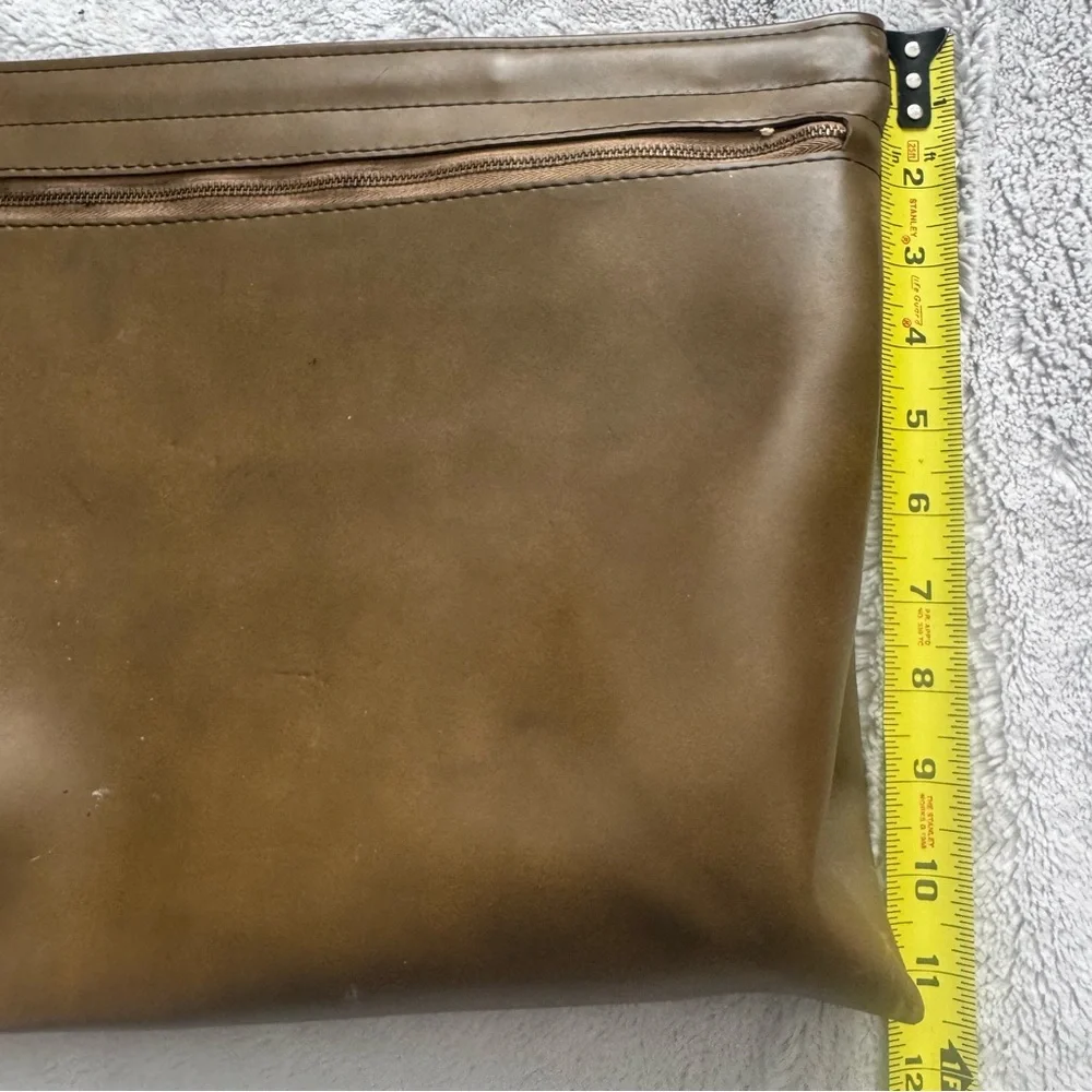 Hazel‎ Vintage Brown Leather Frame Portfolio Clutch 16 Inch Document Case